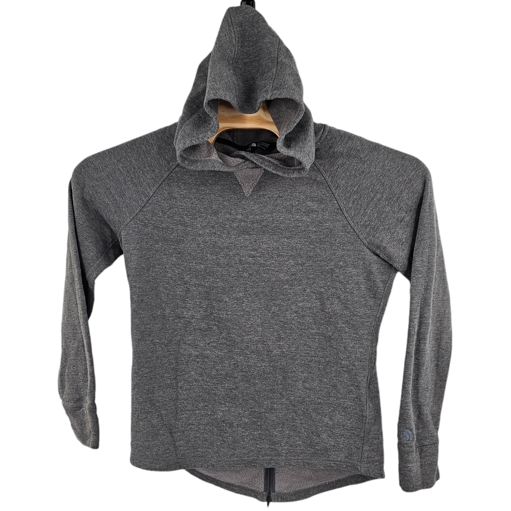The North Face Women's‎ Medium Gray Hooded Sweatshirt Back 1/2 Zipper TNF Hoodie